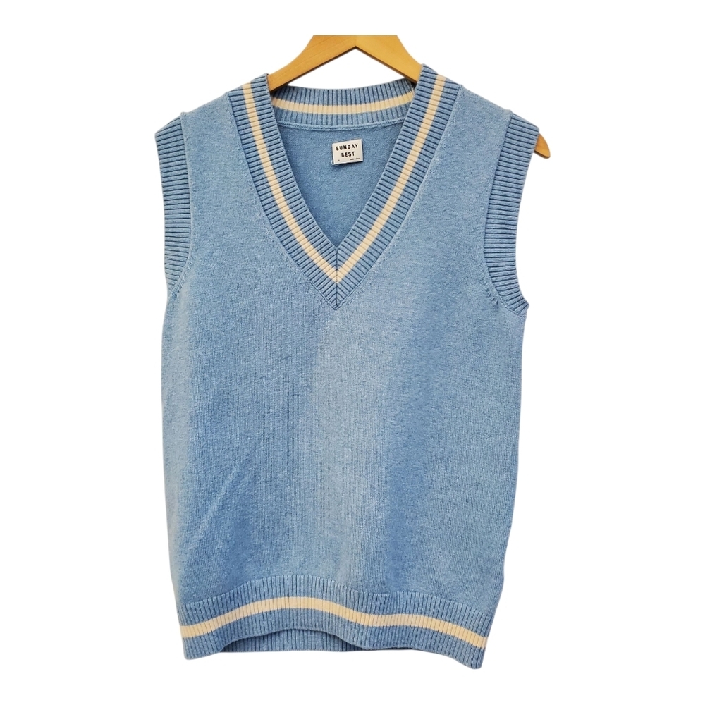 Aritzia - Sunday Best - Winston Sweater Vest Light Blue - Size XS